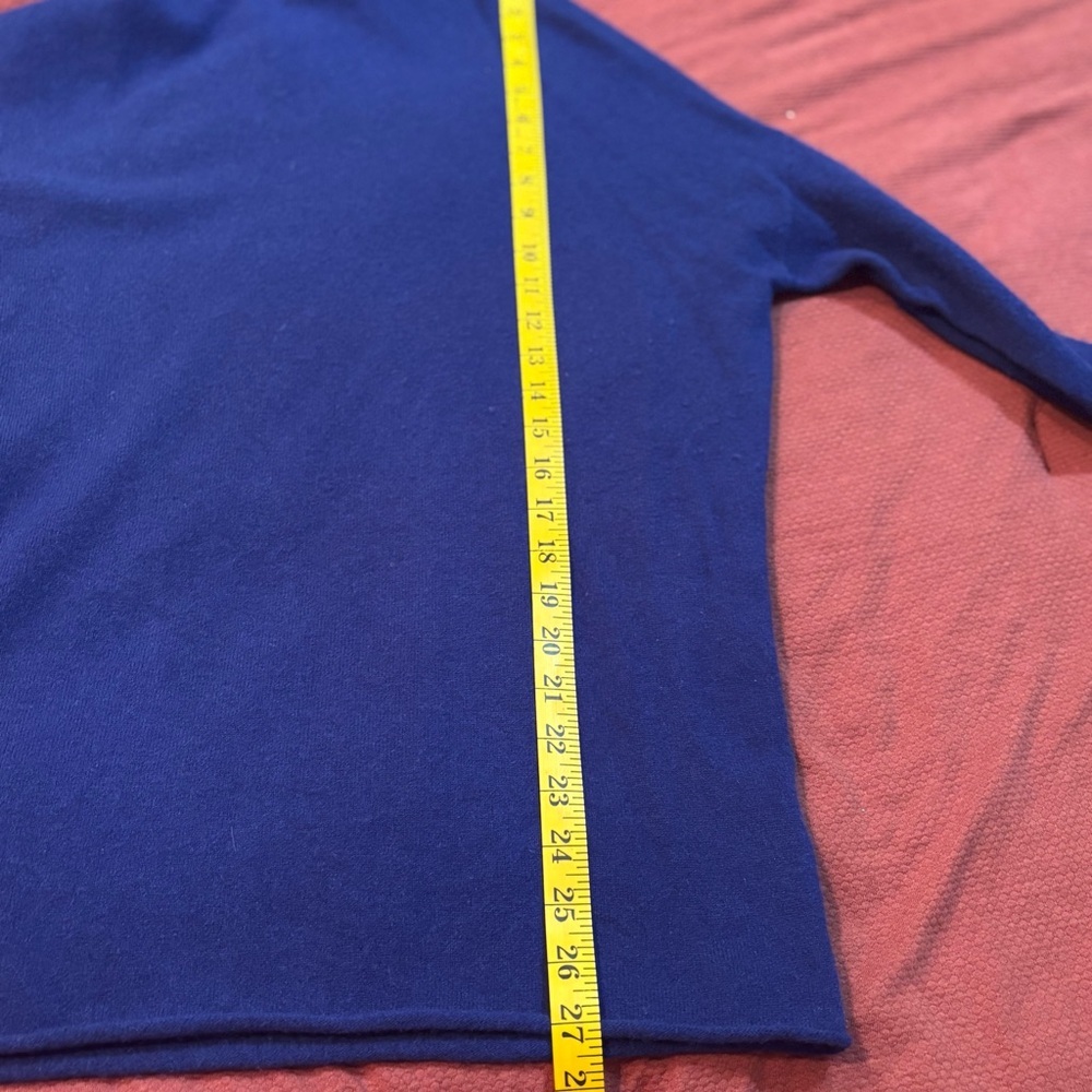 Tory Burch 100% Cashmere Oversized Dolman Turtleneck Sweater – Saphire Blue - Picture 8 of 11